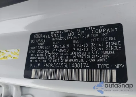 2020 Hyundai Kona Ultimate из США, поврежденный, VIN KM8K5CA56LU488174